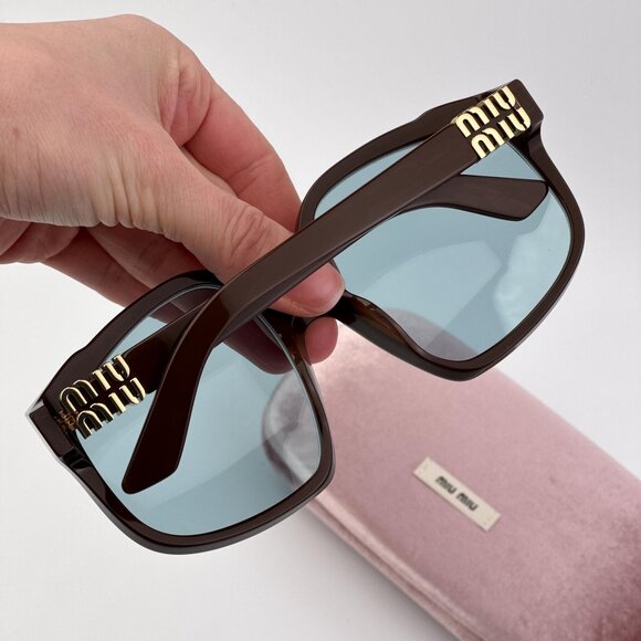 Miu Miu Women’s Oversized Sunglasses – Brown Blue Model MUA07S 24D20R main image 7